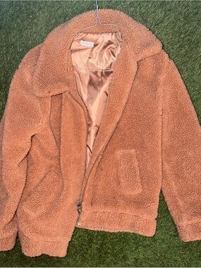 Vagabond Teddy Sherpa Moto Jacket Women’s Medium | Camel Brown Faux Shearling